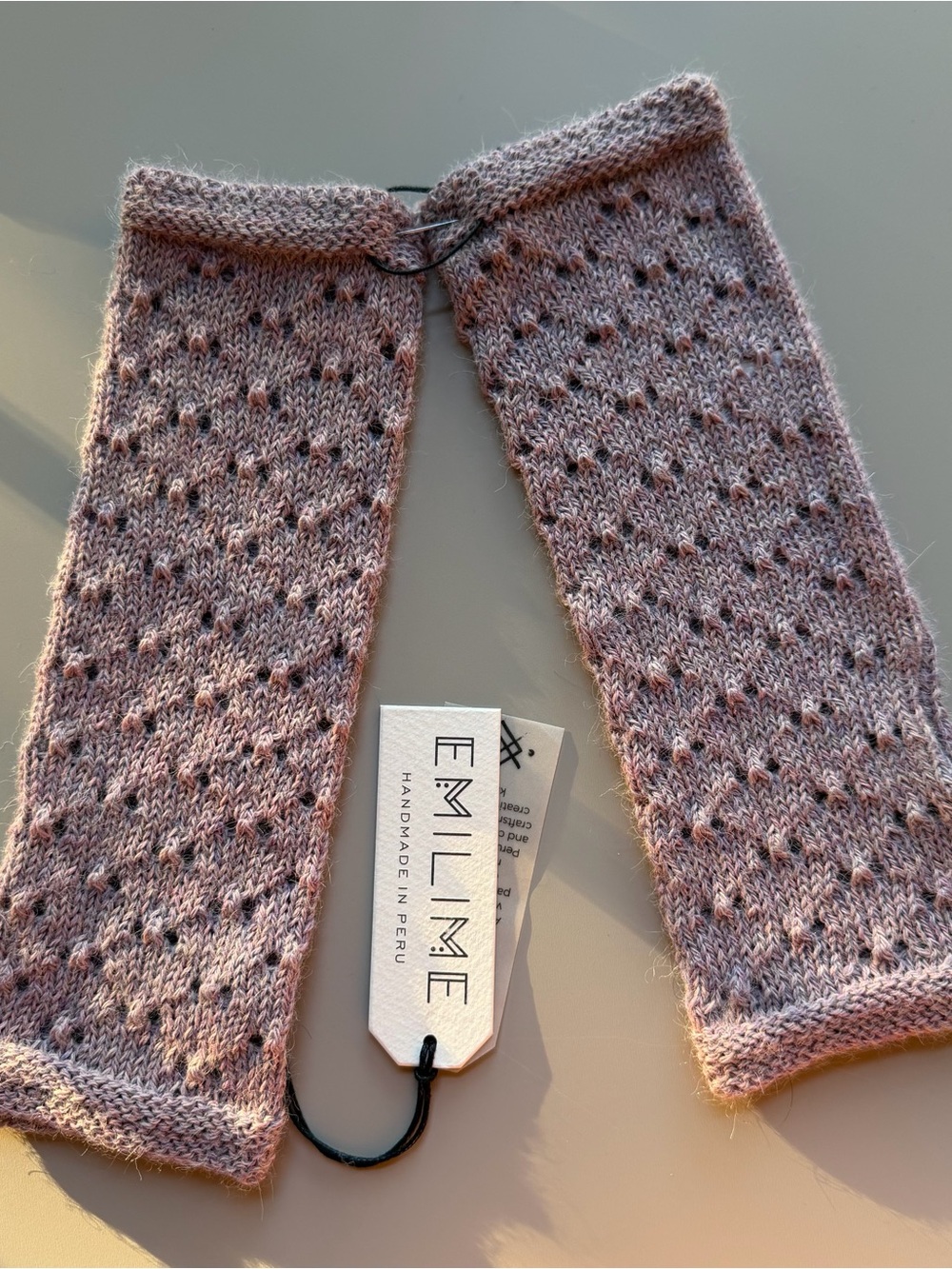 Handmade Dusty Pink Knit Wrist Warmers